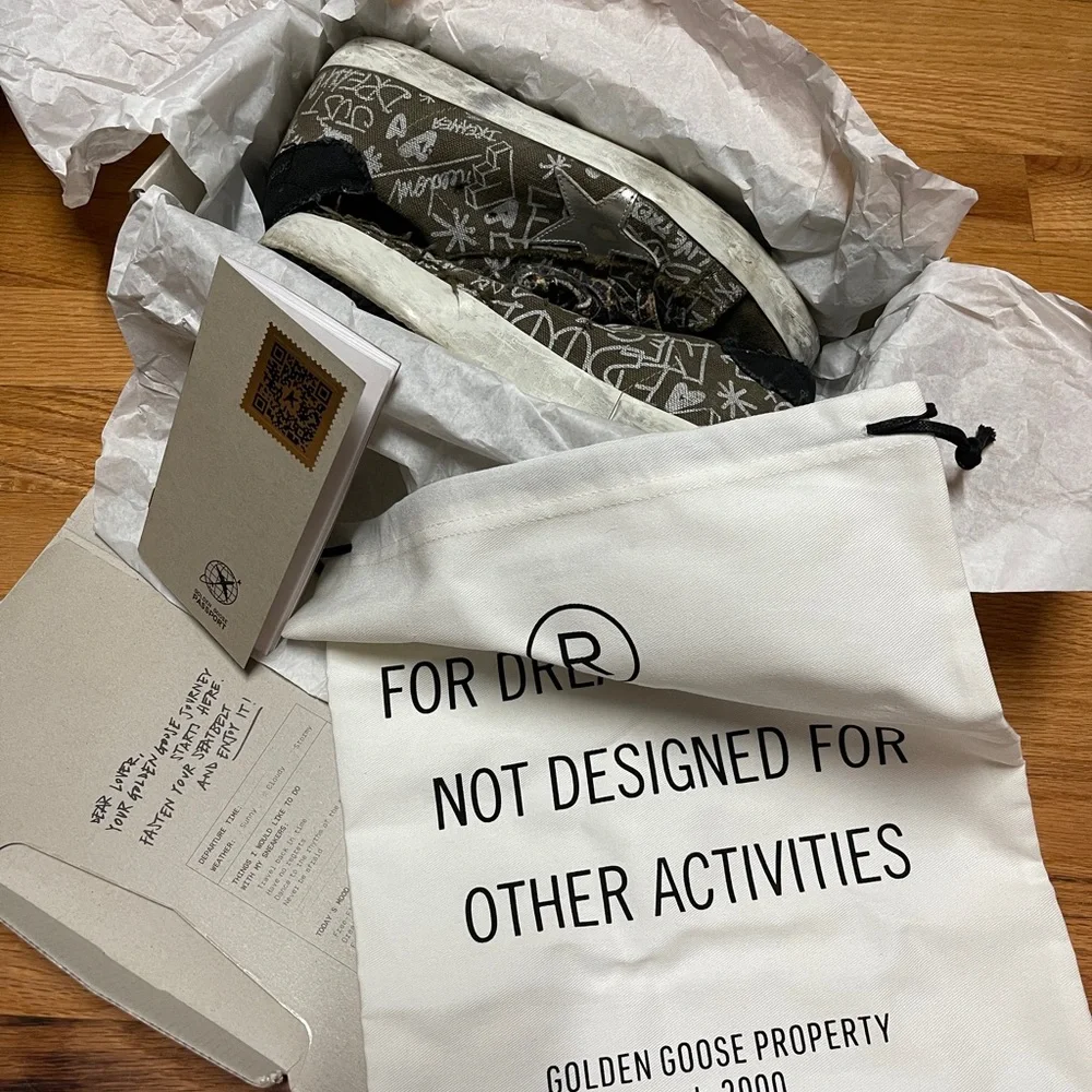 Golden Goose Limited Ed Super-Star sneakers green cotton w/contrasting white 39 - Picture 10 of 16